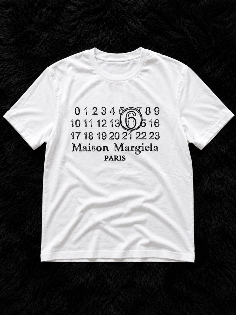 Gildan White Short-Sleeve Tee with Black Numeric Logo
